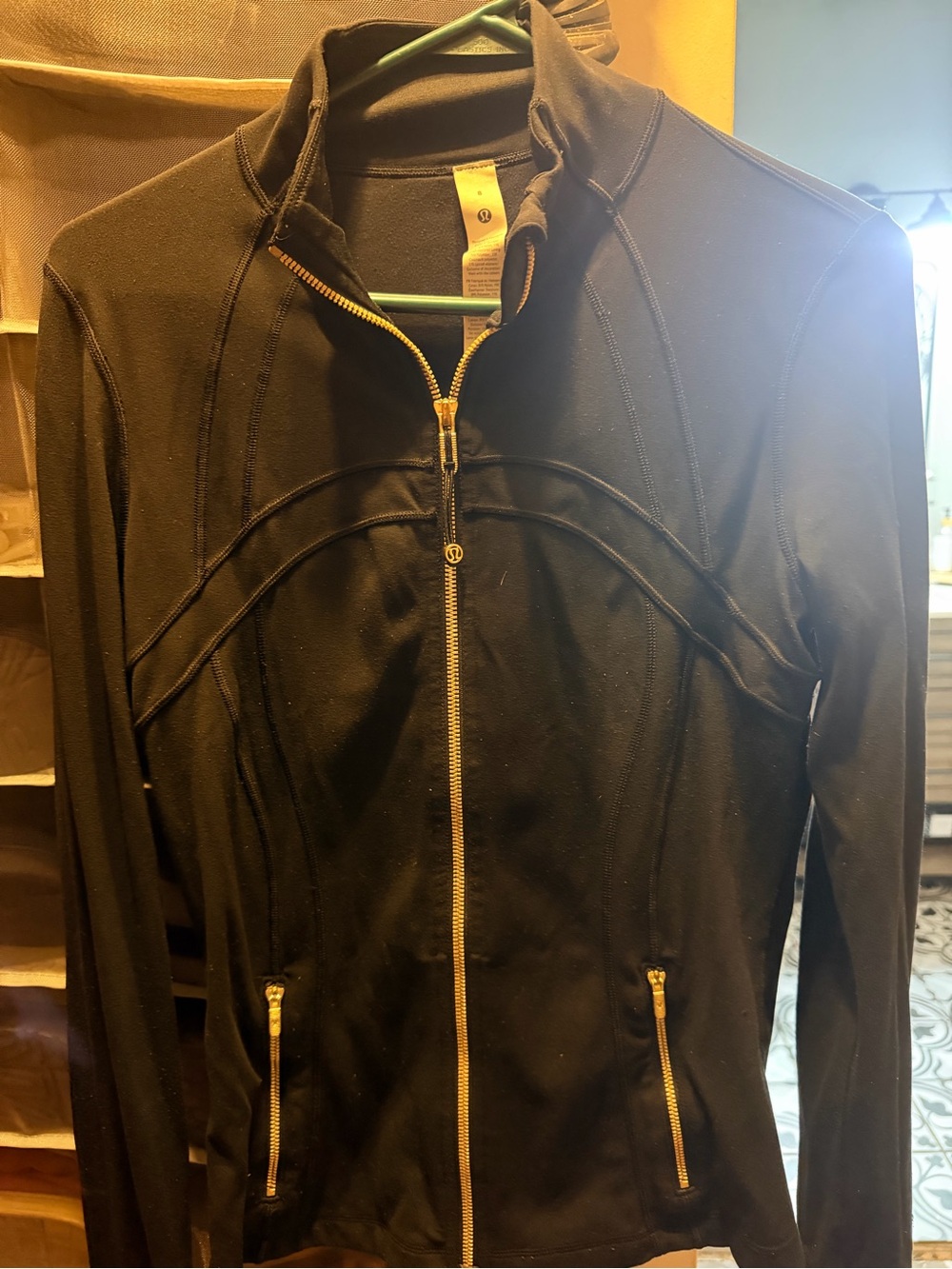 lululemon athletica define Black Full-Zip Lightweight Jacket with Gold Zippers